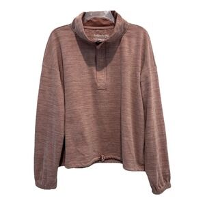 Avalanche 1/4 Zip Pullover Men XL Brown Stretch Mock Neck‎ Outdoor Hiking Casual